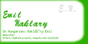 emil maklary business card